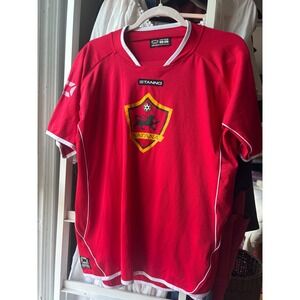 Stanno Bafana Soccer Jersey Mens M/L Red Short Sleeve Number 7 Lion Crest Shirt